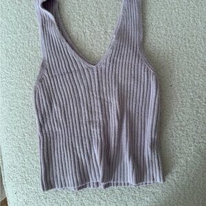 Audrey Lilac Ribbed Tank Top